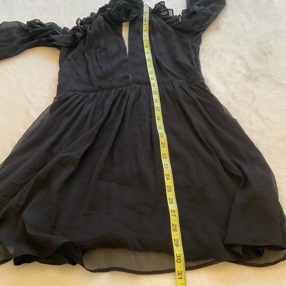 New! Free People Off Shoulder Ruffle Detail Mini Dress Size 6 - Picture 11 of 16